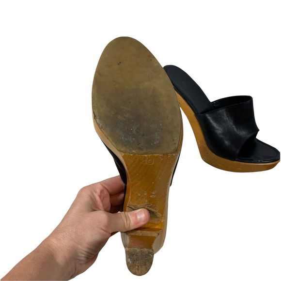 Sergio Rossi Wooden Heeled Mules - Picture 12 of 13